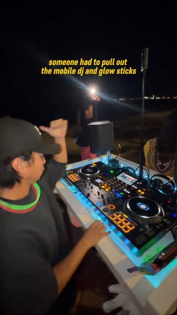 Mobile DJ and glow sticks